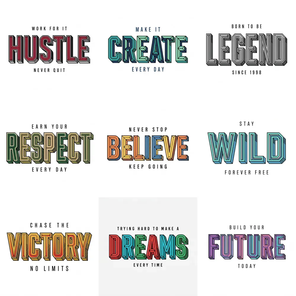 3d Varsity Inspired Block Letterings
