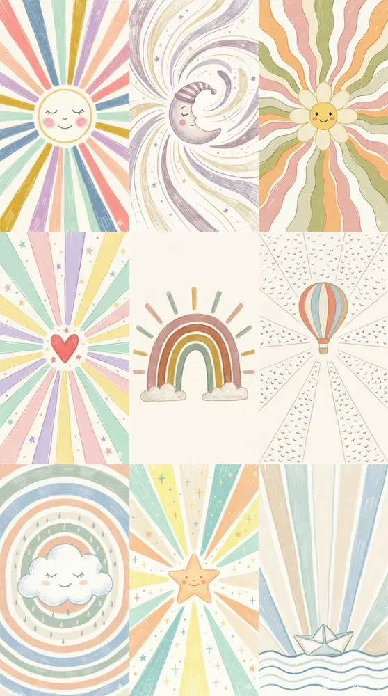 Scandinavian Nursery Radiating Wall Art
