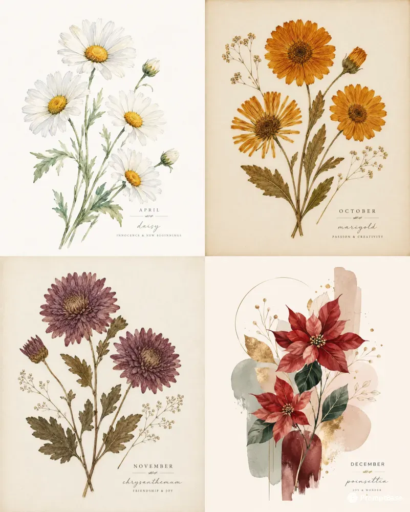 Birth Month Flower Wall Art Generator