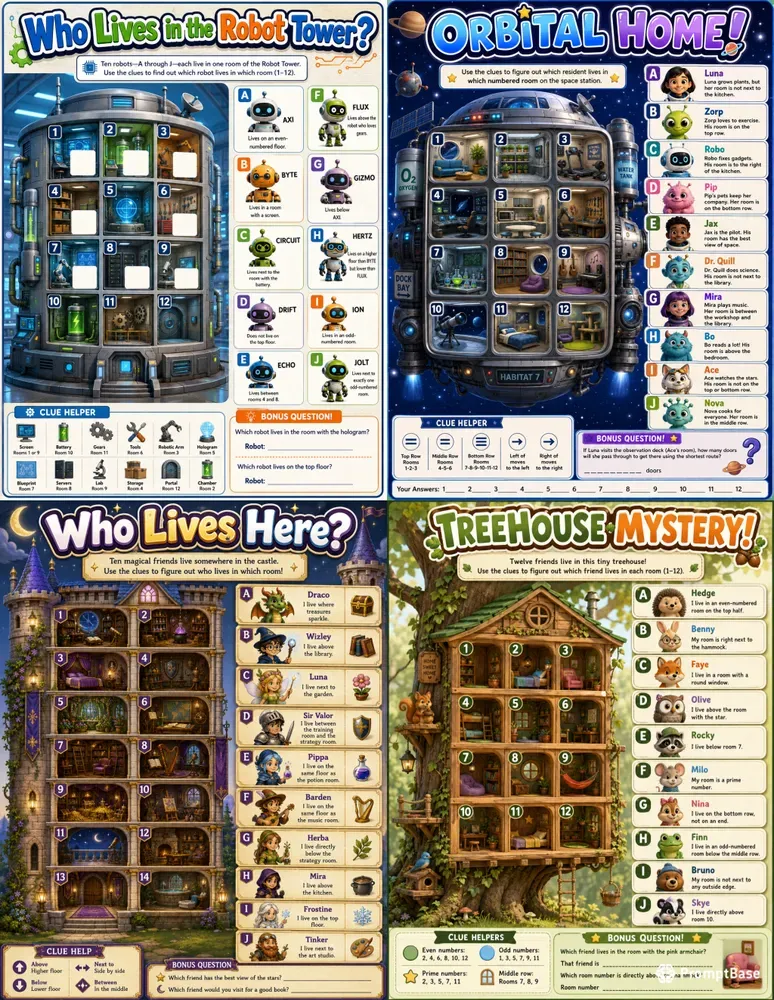 Who Lives There Puzzle Posters