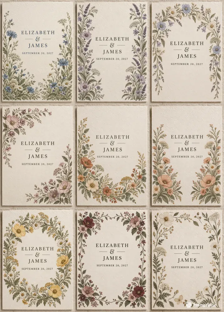 Romantic Vintage Floral Wedding Invites
