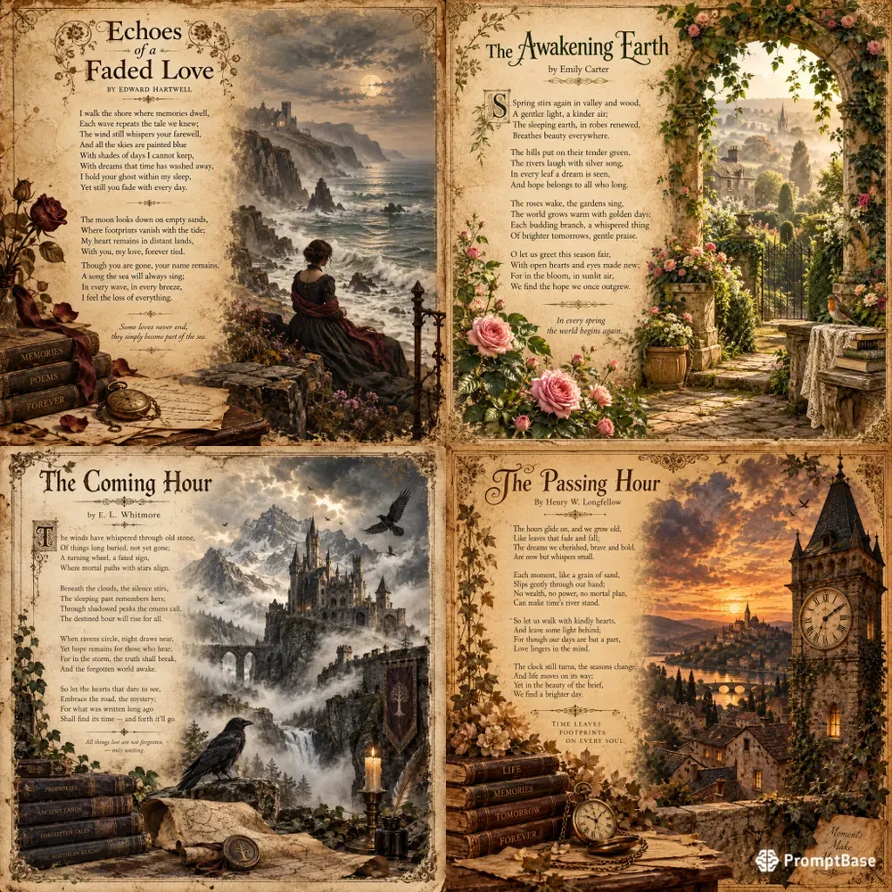 Vintage Literary Poetry Posters
