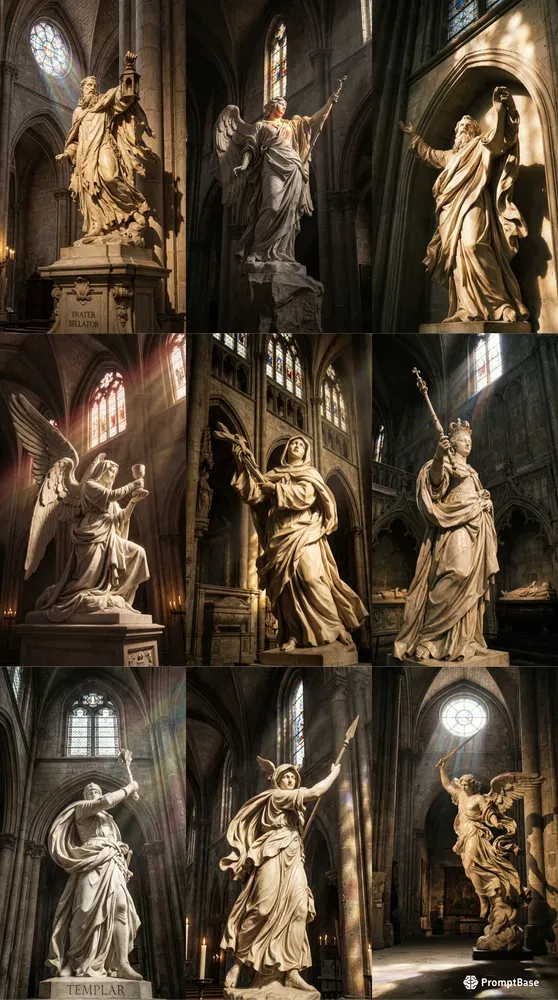 Baroque Marble Gothic Sculptures
