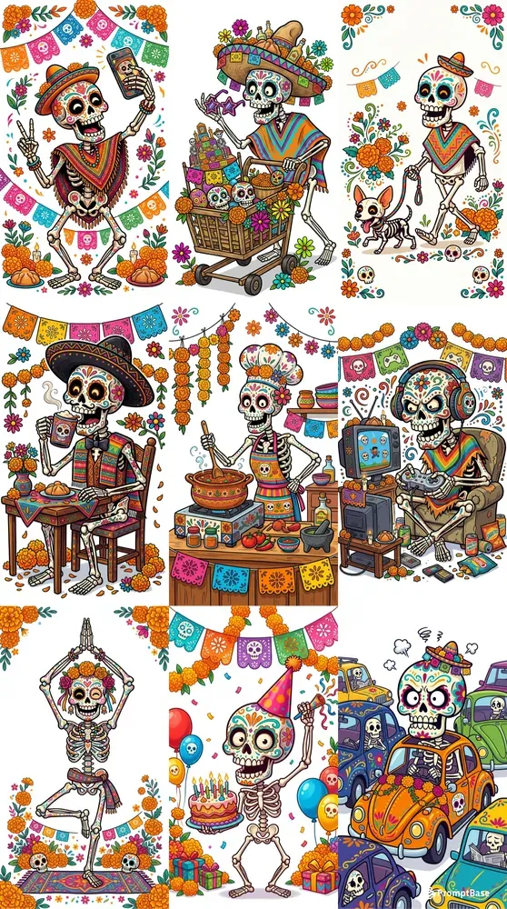 Funny Day Of The Dead Caricature Art