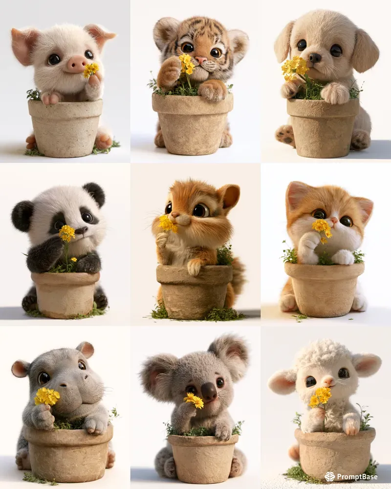 Cute 3D Animal Flower Pots
