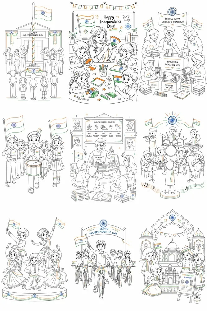 Independence Day Coloring Art Systems