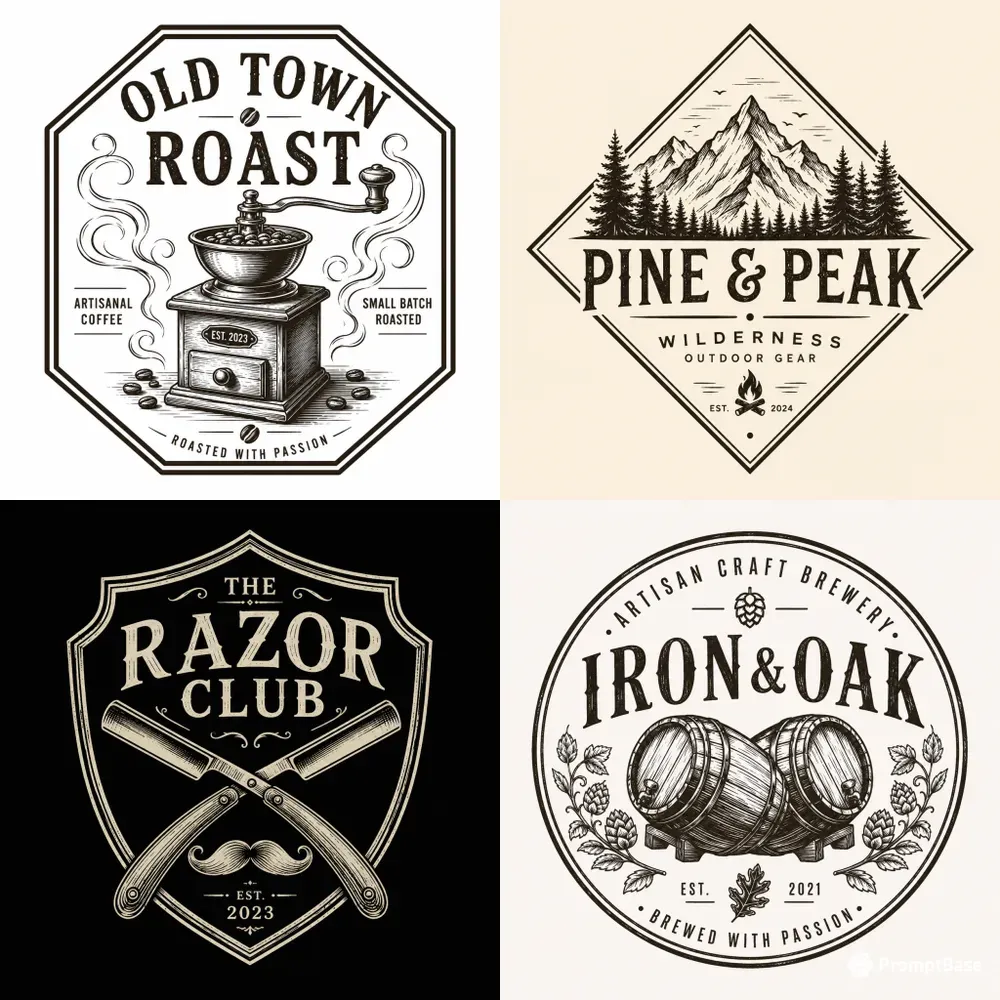 Vintage Emblem Badge Logo Generator