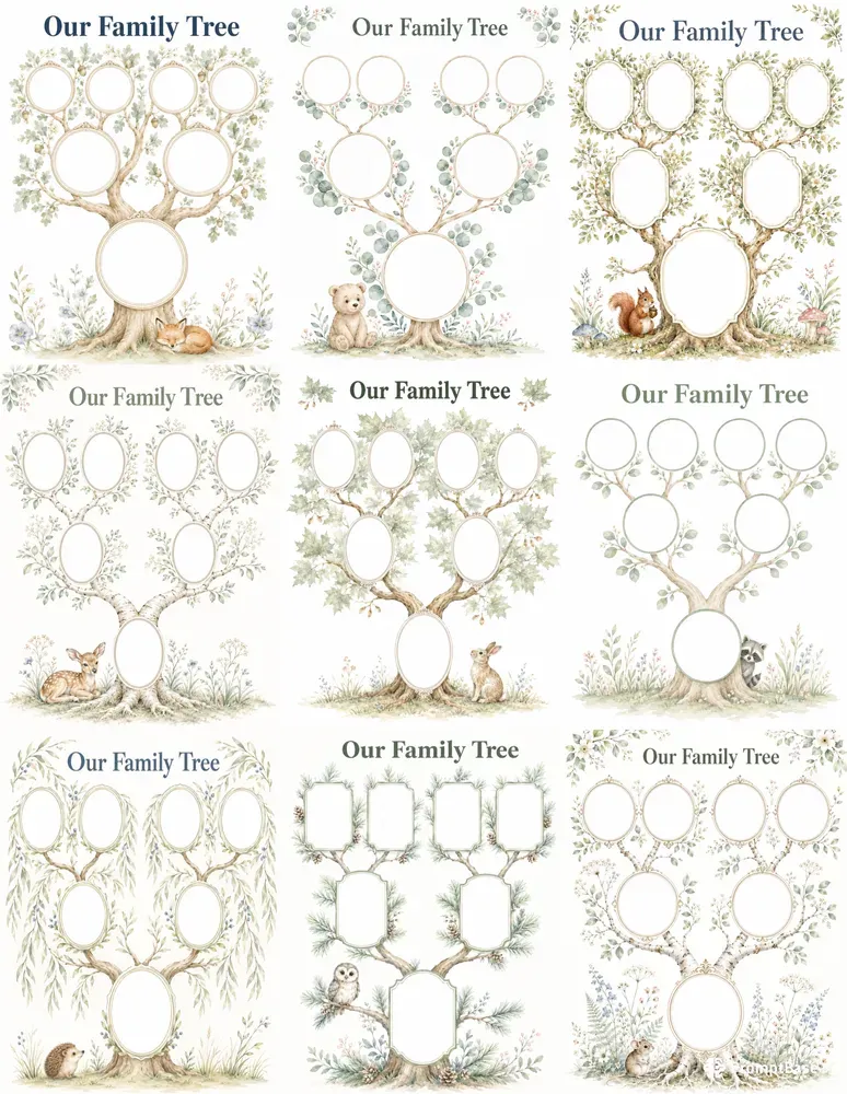 Woodland Baby Family Tree Keepsakes