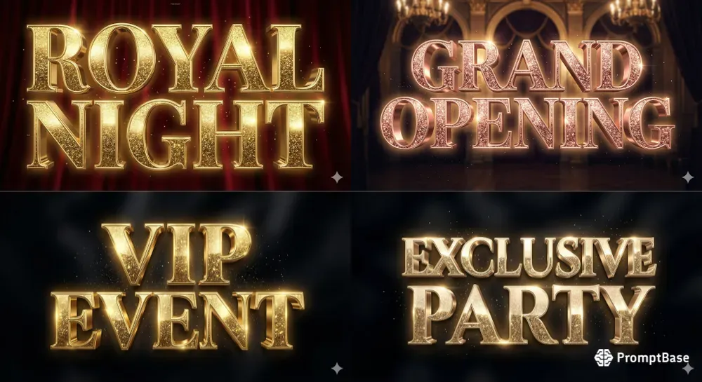 Luxury Gold Vip Text Logos