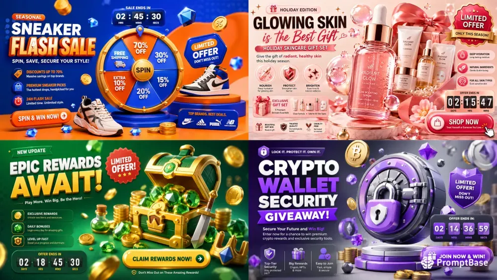 3D Gamified UI Landing Page Concepts
