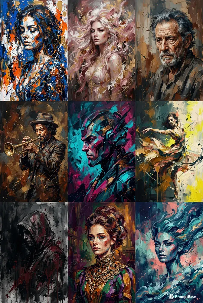 Abstract Painted Portrait Posters