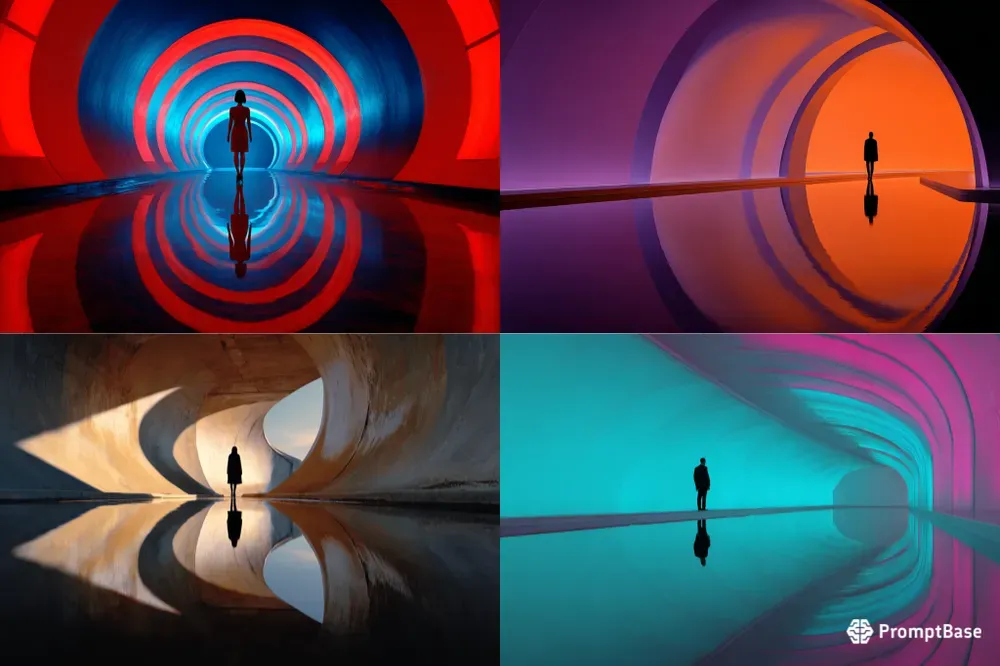 Neon Tunnel Reflections
