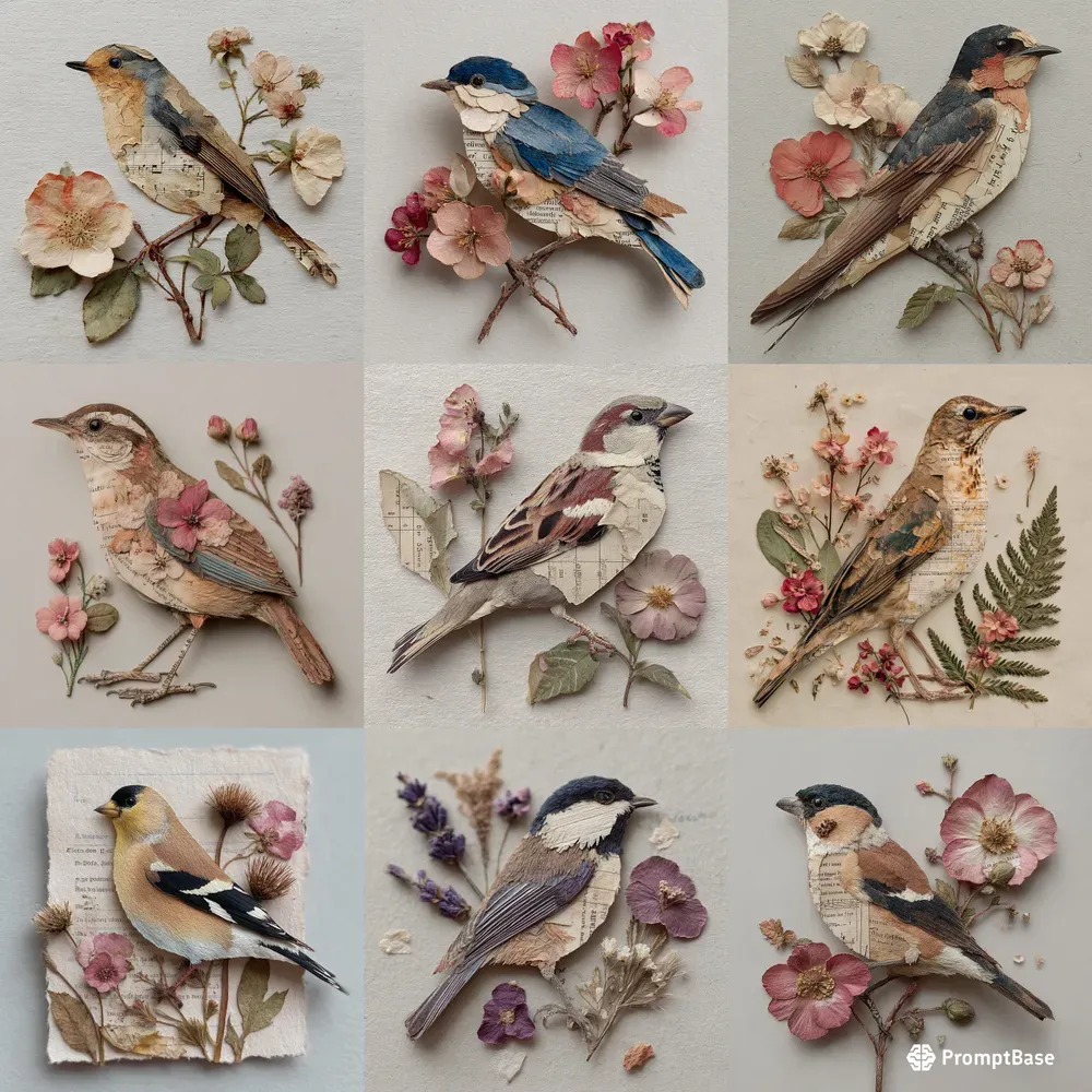 Garden Songbirds Cutpaper Ephemera