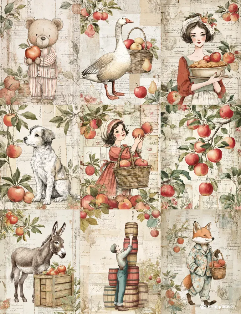 Vintage Apples Ephemera Papers