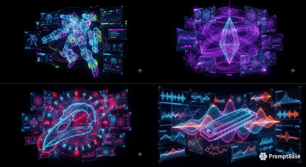 Futuristic Neon Hologram UI Kits