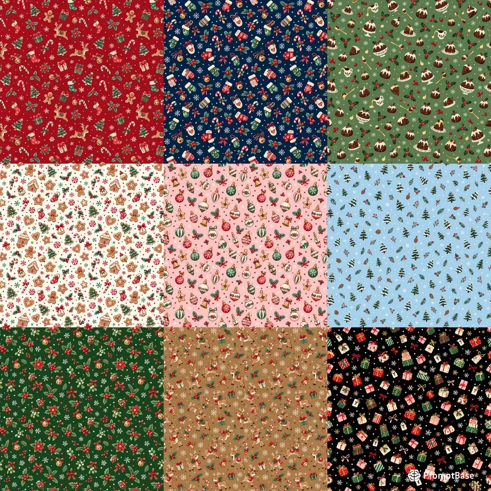 Ditsy Christmas Seamless Patterns