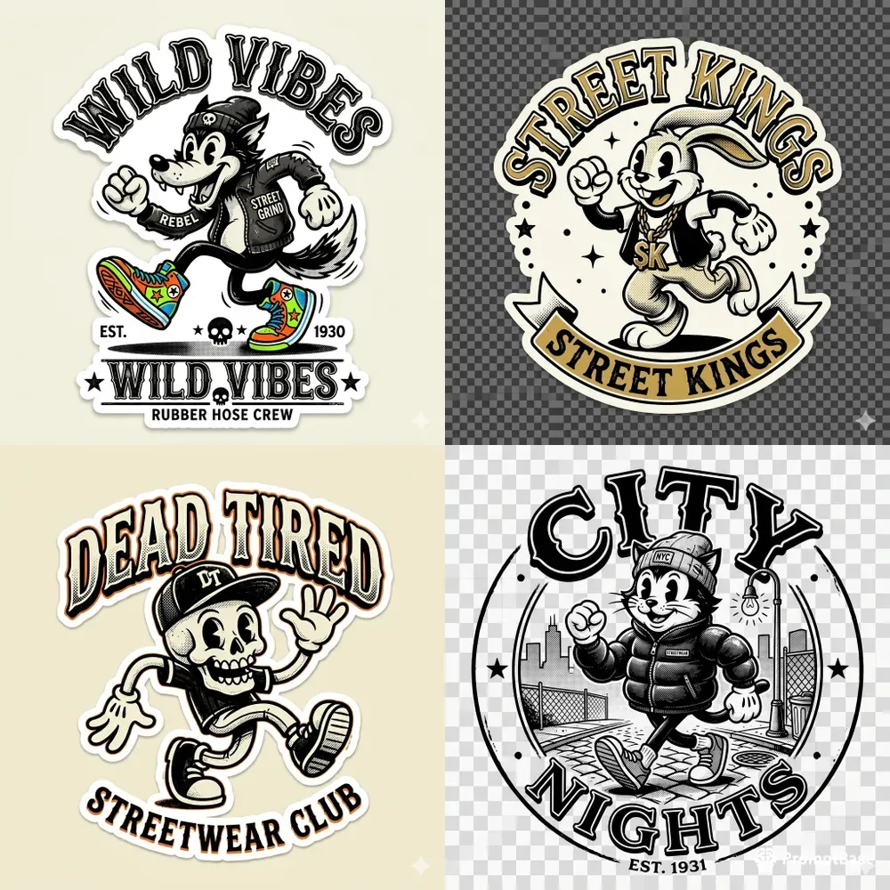 Streetwear Retro Apparel Graphic Assets