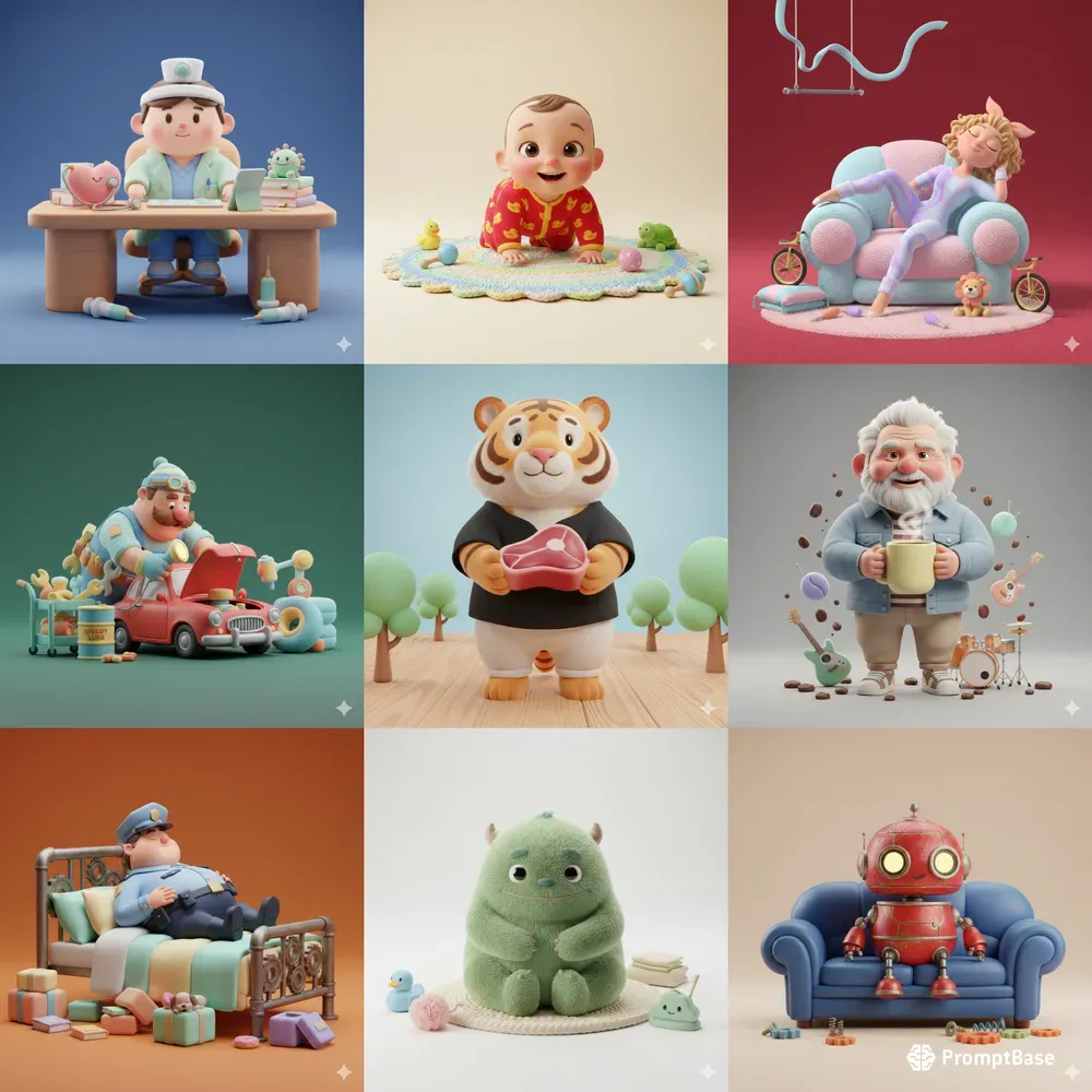 Cute 3D Cartoonish Style Art
