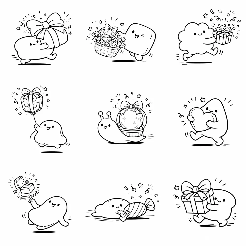 Cute Party Doodle Illustrations