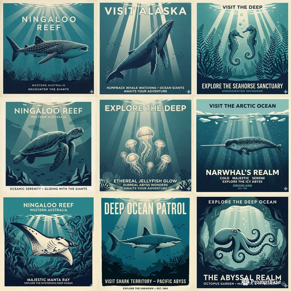Vintage Nautical Travel Poster Art