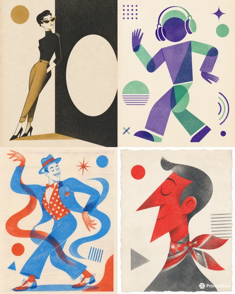 Retro Editorial Illustration Inkpresses