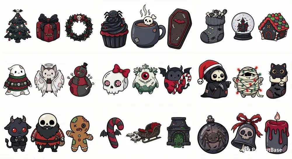 Creepmas Gothic Kawaii Pro Clipart Sets