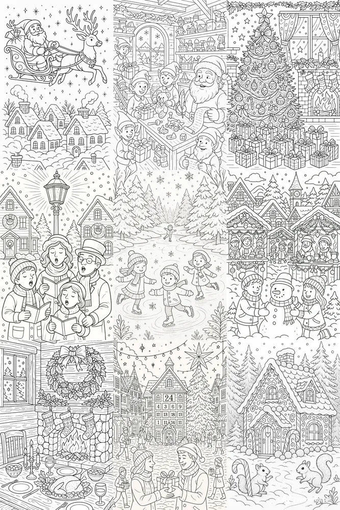 Festive Christmas Coloring Sets