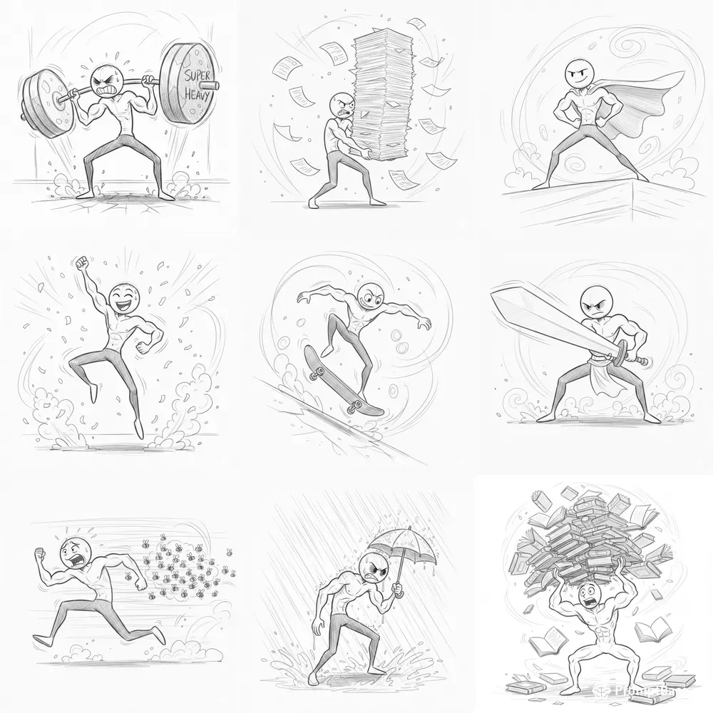 Funny Stickman Action Sketch Generator
