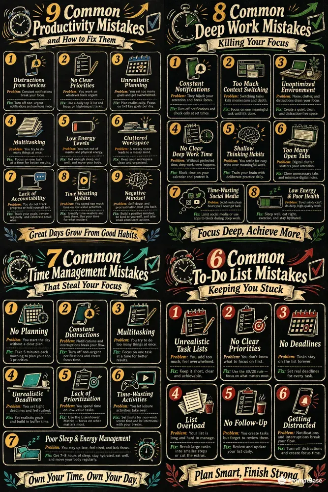 Productivity Mistakes Poster Makers