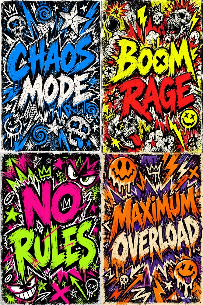 Grunge Comic Rage Poster Designs