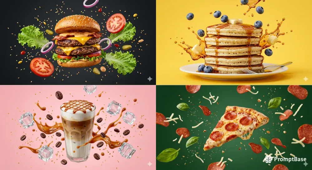 Floating Ingredients Food Photography