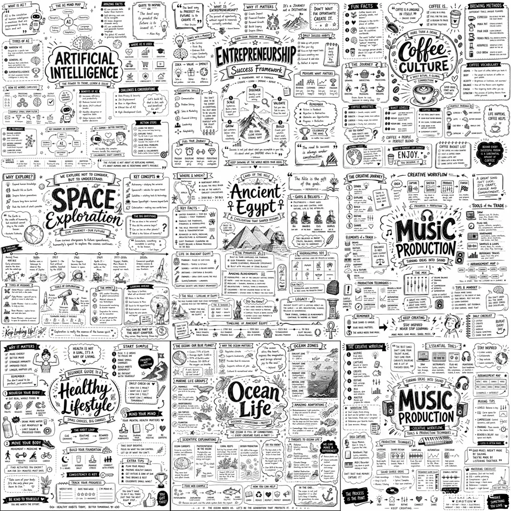 Handdrawn Sketchnote Poster Packs