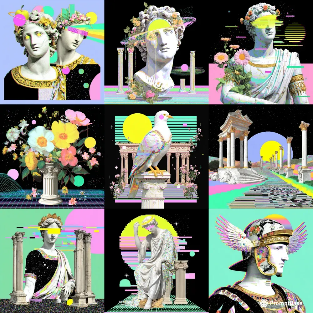 Glitchy Neo Classical Art