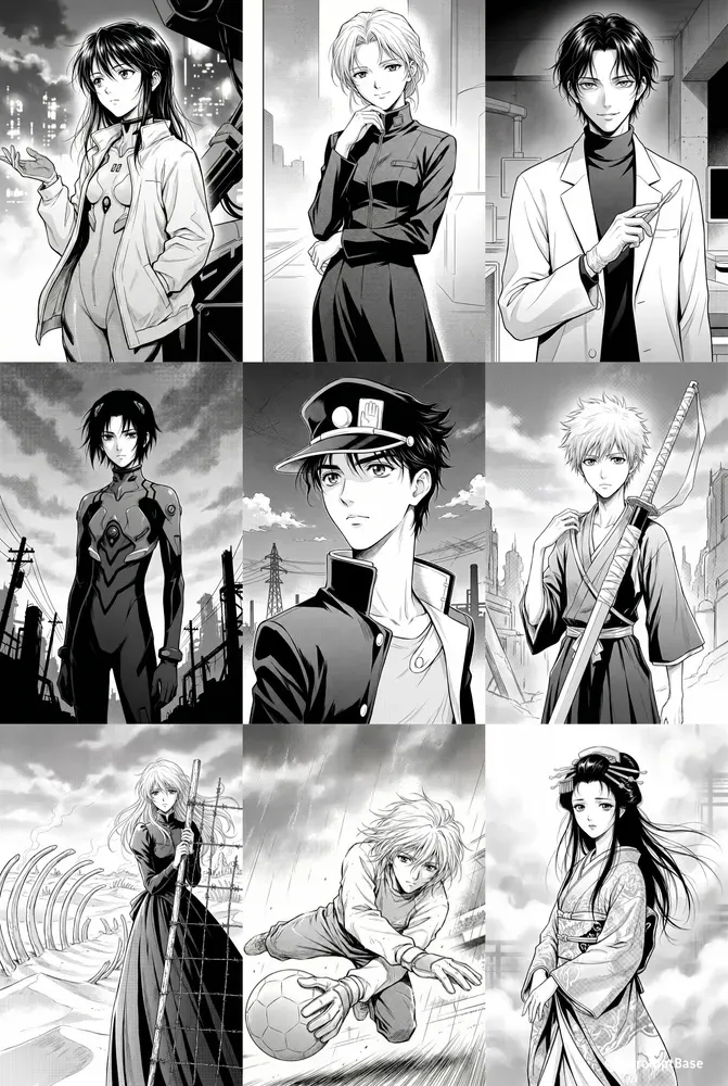 Neon Genesis Evangelion Style Manga Art