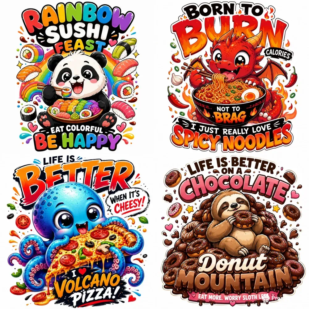 Cute Mascot Food Tshirt Designs