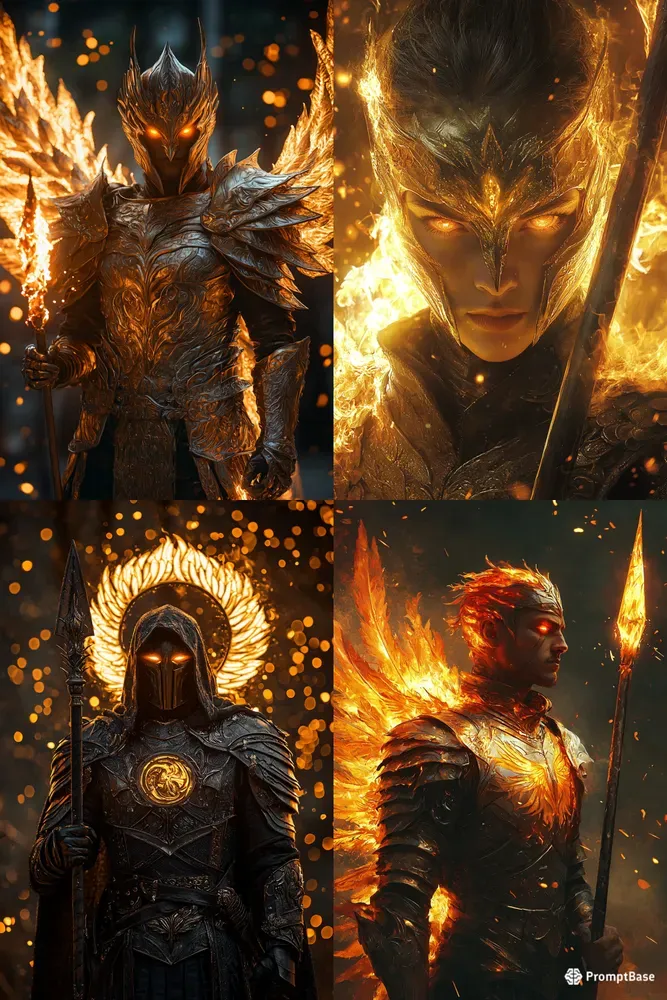 Epic Fantasy Phoenix Guardian Portraits