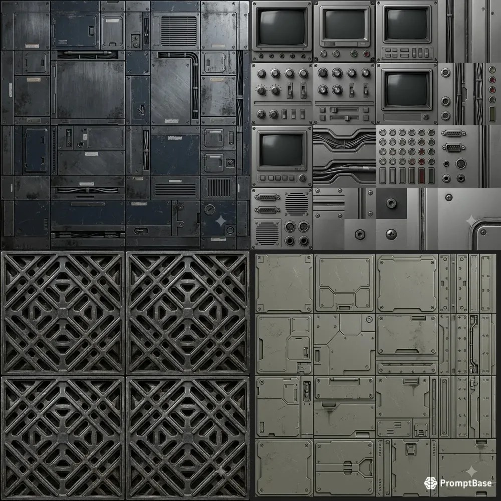 Scifi Panel Texture Atlas Systems
