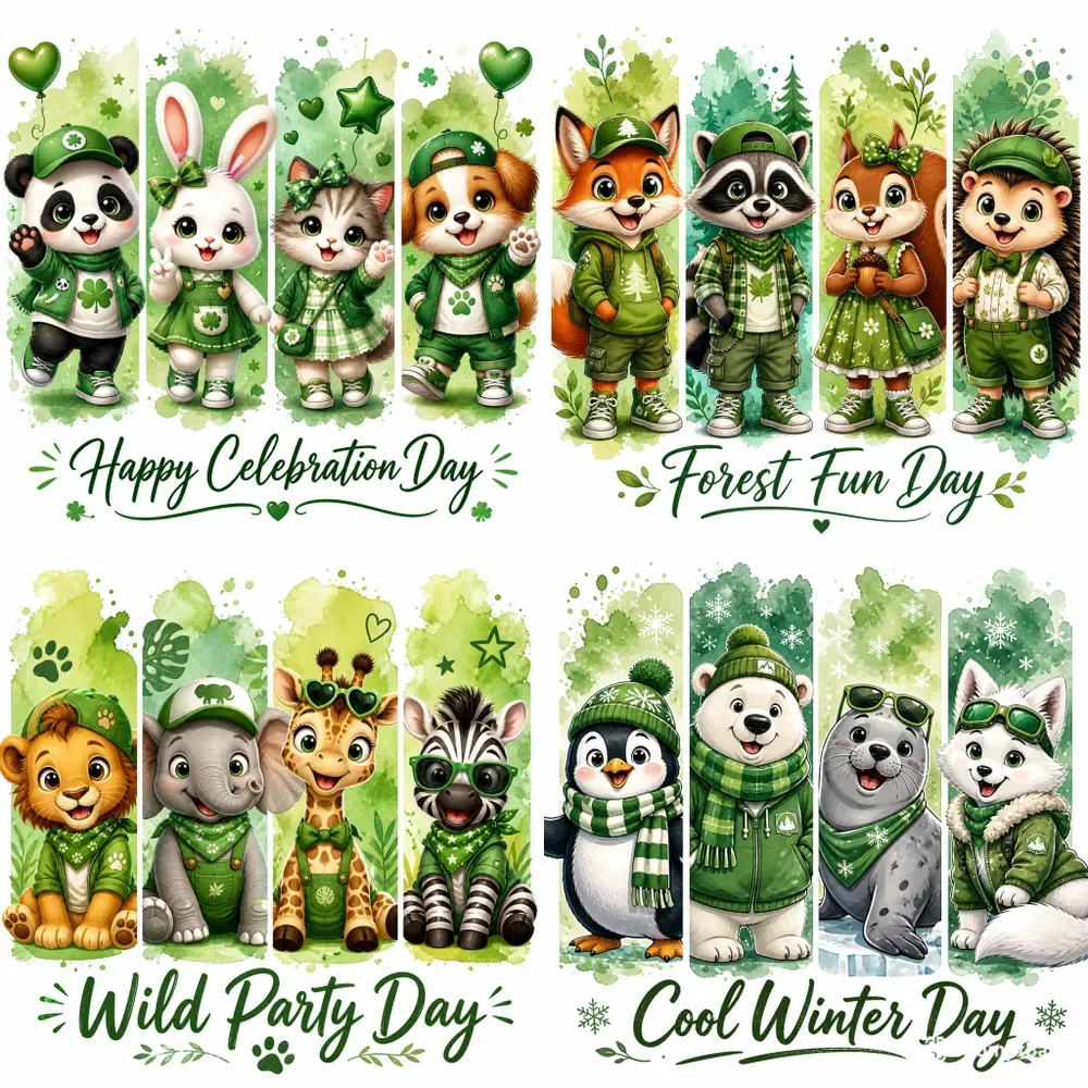 Cartoon Animal Panel Illustrations