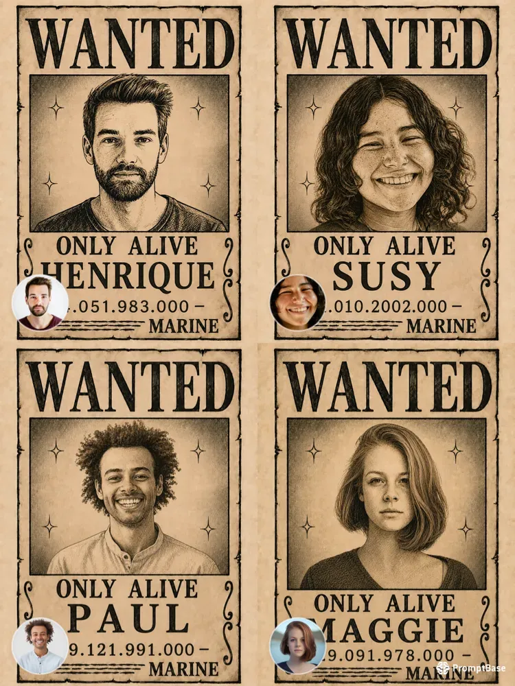 Vintage Pirate Bounty Wanted Posters