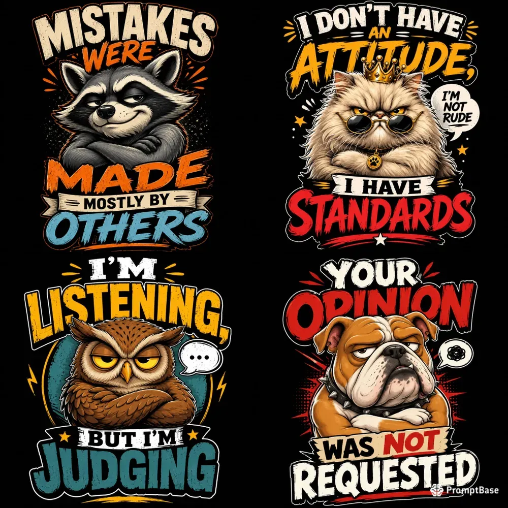Grumpy Animal Quote Tshirt Generator