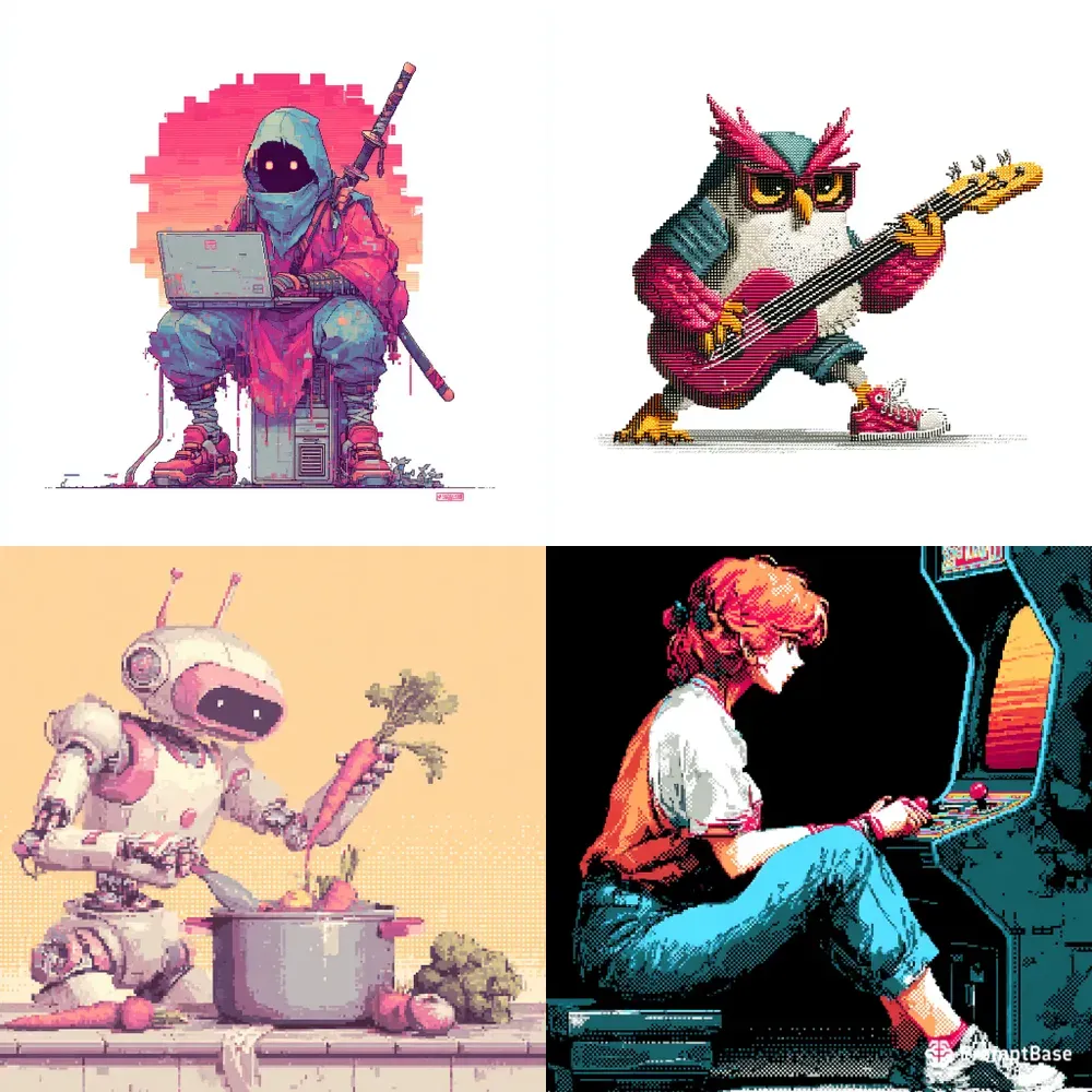 Retro Pixel Art Character Icons
