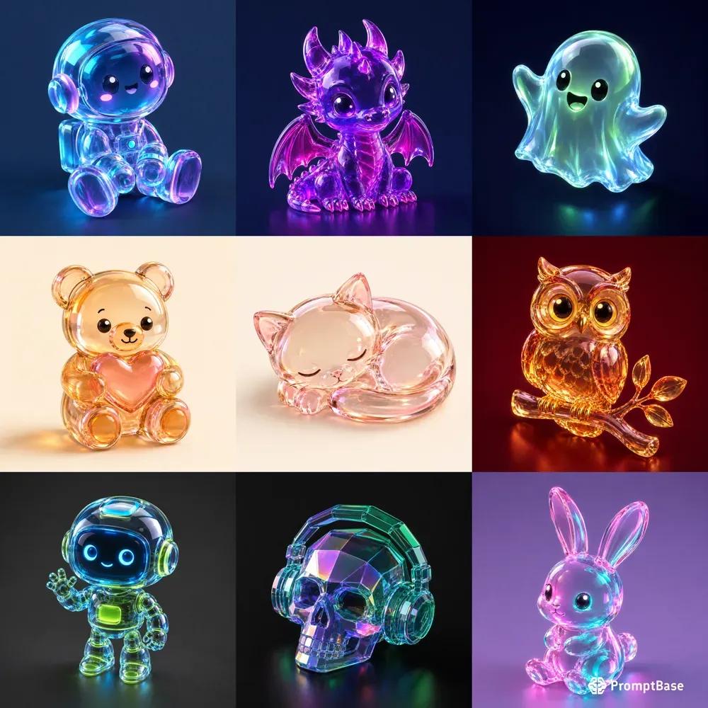 3D Isometric Glass Character Art