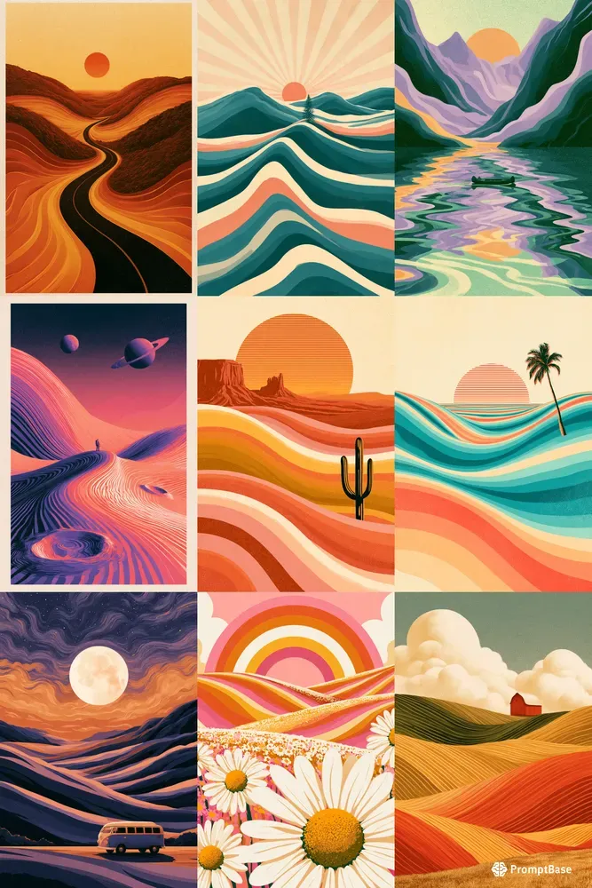 Retro Wavy Landscape Generator
