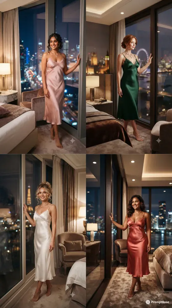Elegant Slip Dress City View Portraits