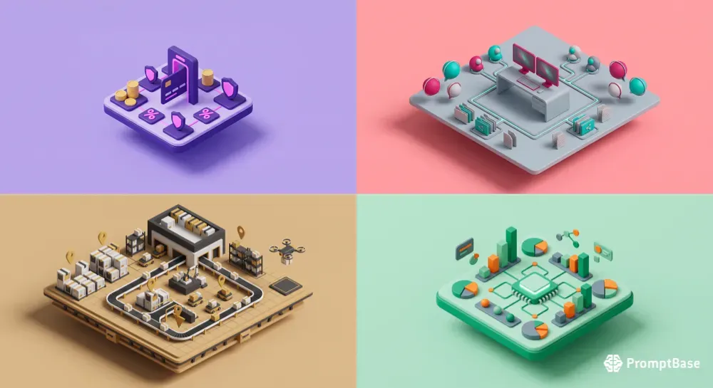 Isometric Saas Tech Microworlds