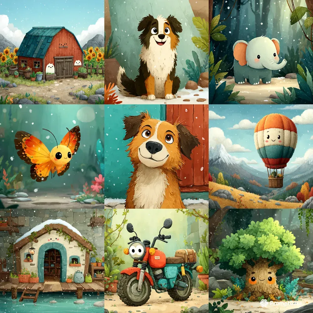 Painted Kawaii Storybook Nursery Art