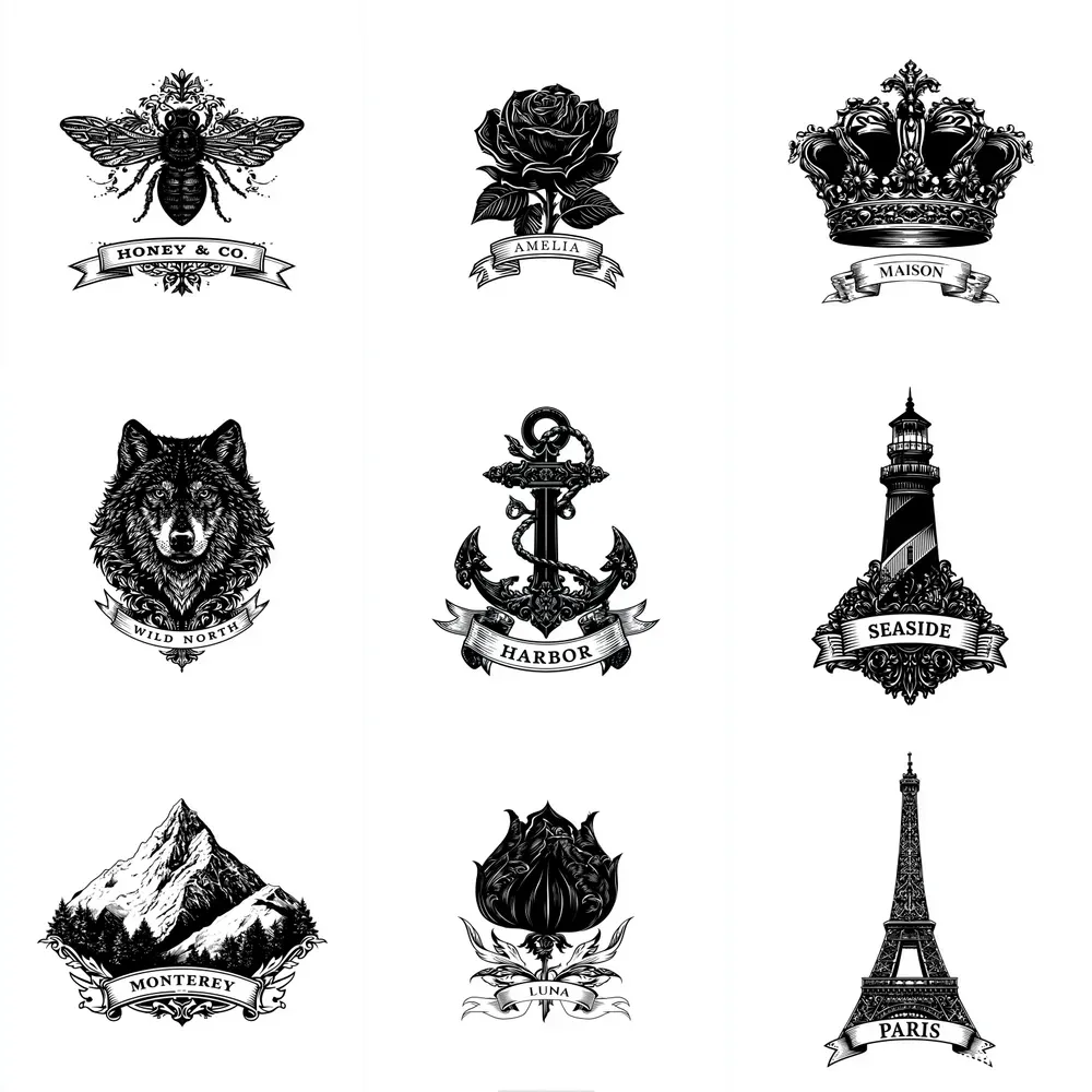 Vintage Ink Emblem Logos