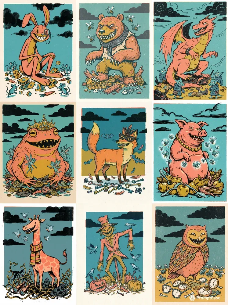 Eerie Risograph Folklore Art
