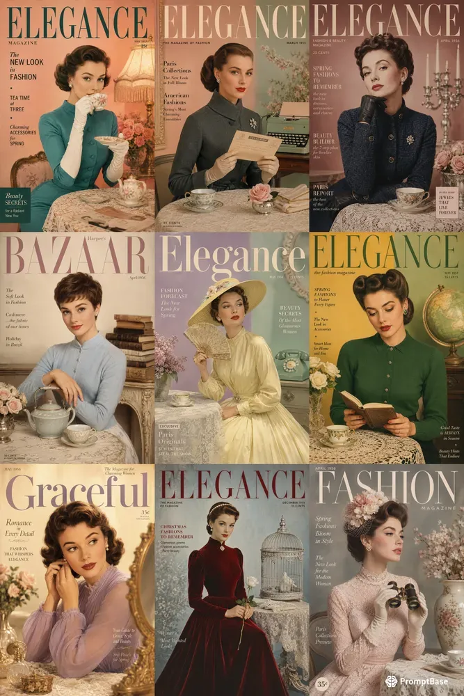 Vintage Fashion Editorial Covers