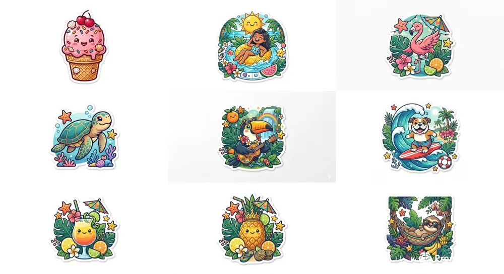 Tropical Summer Stickers